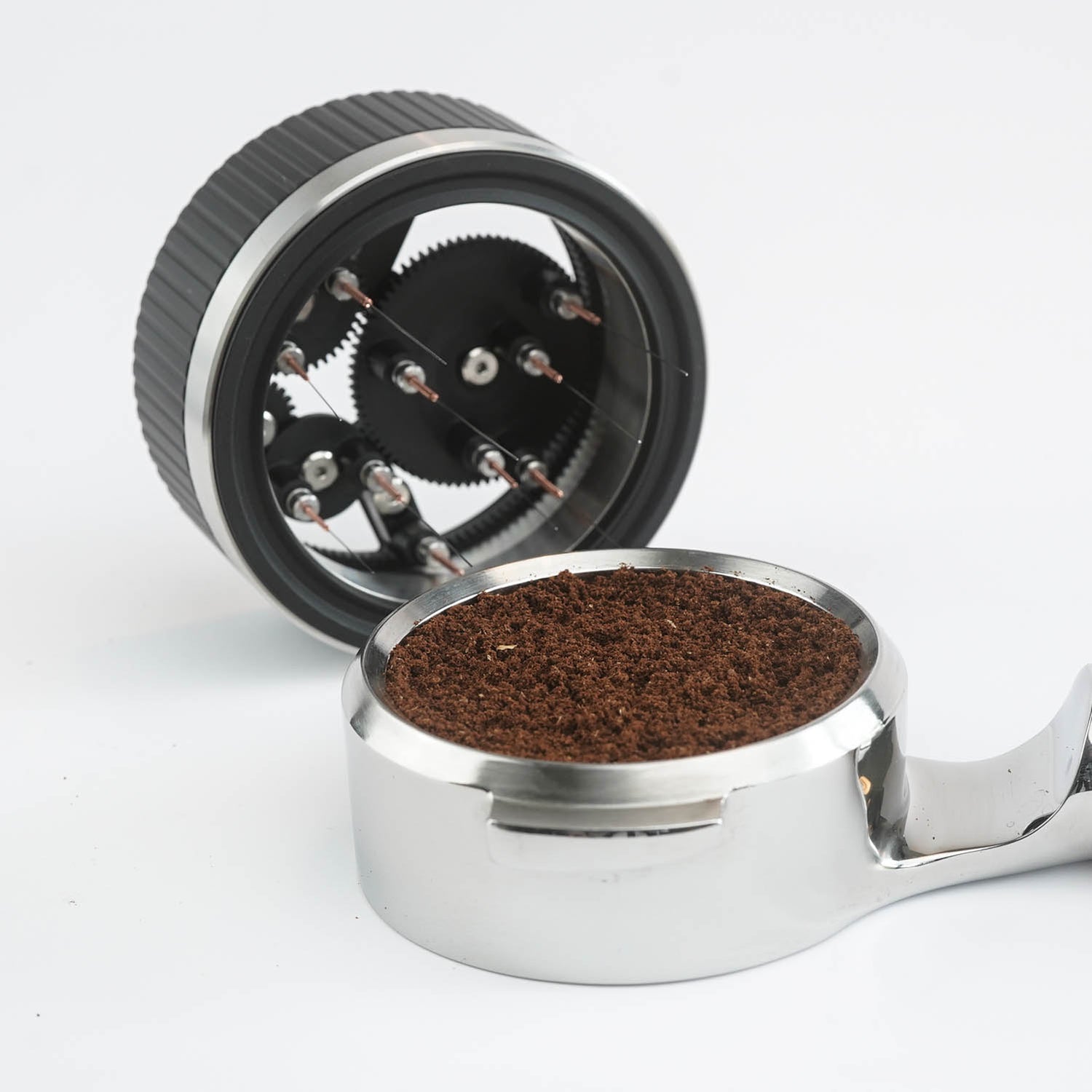 The MOONRAKER WDT espresso puck prep tool for baristas. De-clump and homogenize coffee grounds. Standard Edition. [standard]
